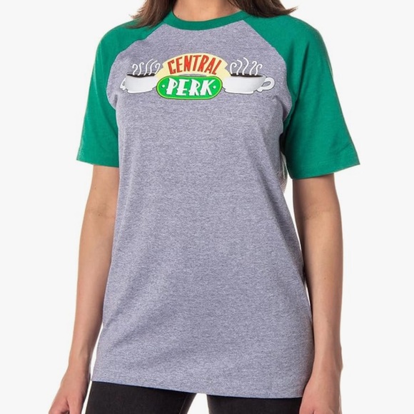 🆕 Friends TV Series Central Perk Café Baseball-Style Logo Tee - Picture 1 of 5